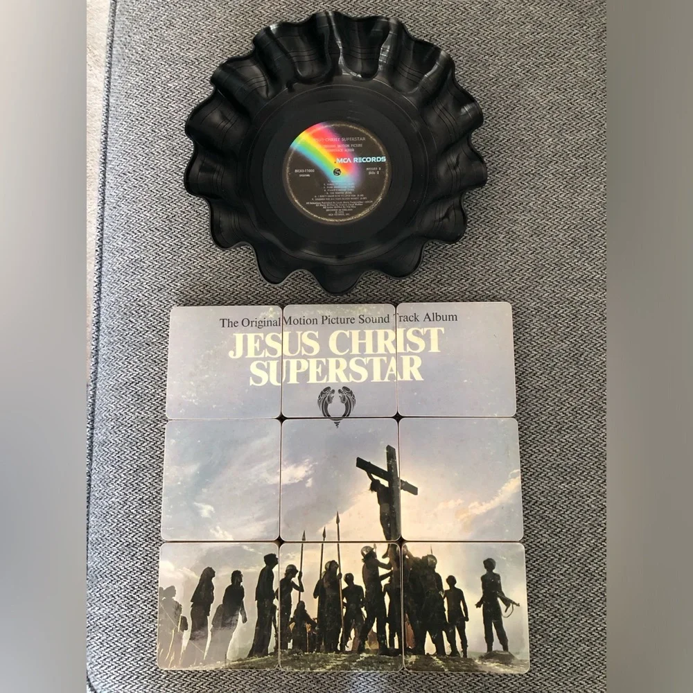 Handcrafted Jesus Christ Superstar Coaster Set With Basket